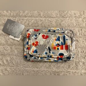 Disney Mickey Mouse Gray and Red Patterned Pouch Crossbody